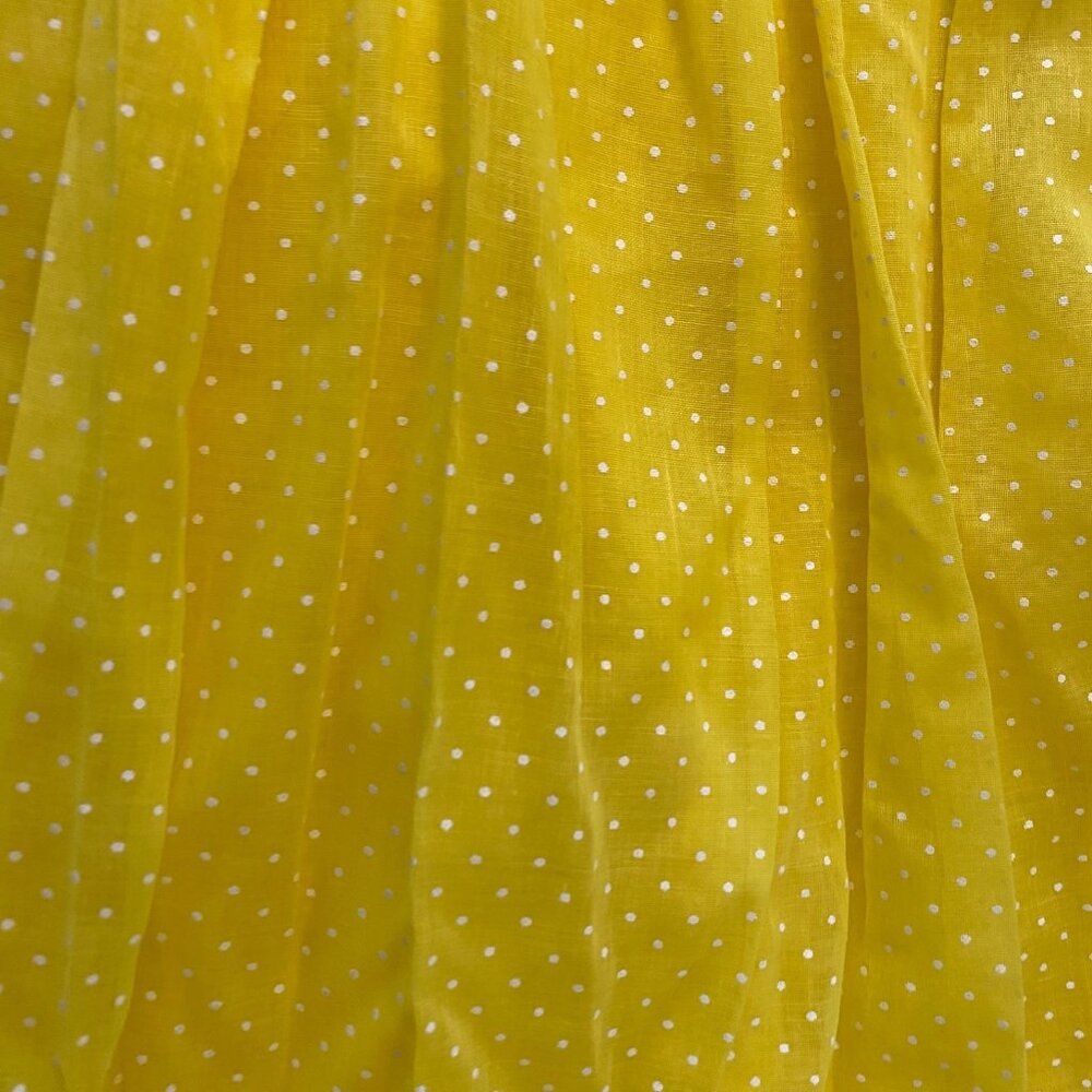Vintage Miss Elliette Dress Sleeveless Maxi Micro Polka Dot Ruffle Hem Yellow 8 - Picture 16 of 16